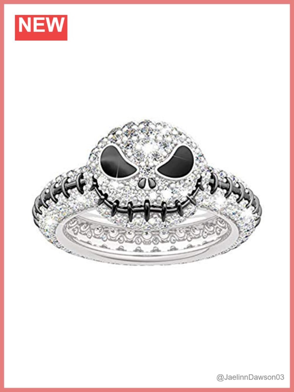 Sterling Silver Skull Ring Halo CZ Engagement Anniversary